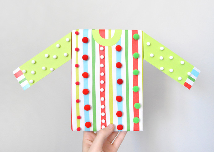DIY Ugly Christmas Sweater Gift Wrap