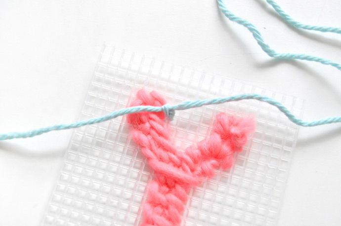 DIY Yarn Cross Stitch Tags