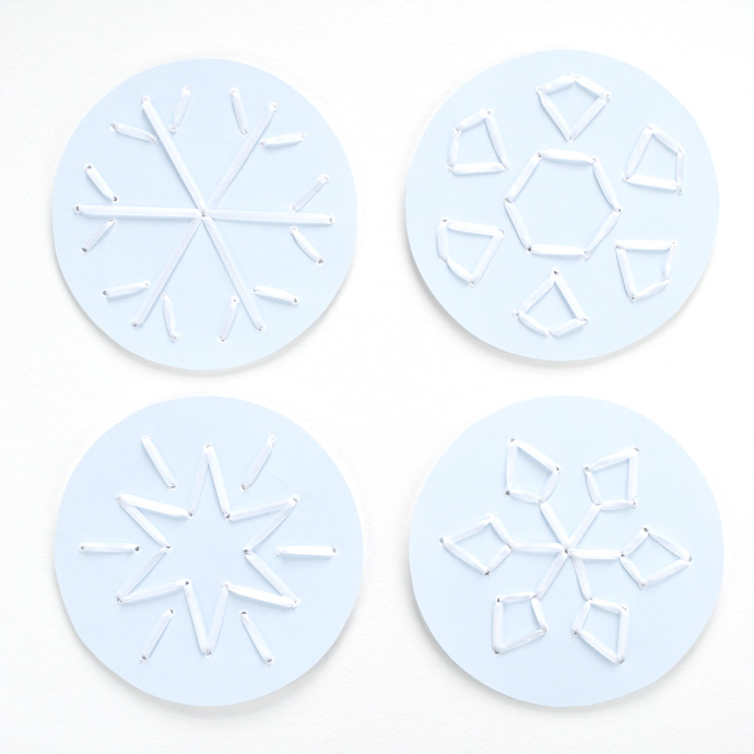 Printable Snowflake Stitching Cards