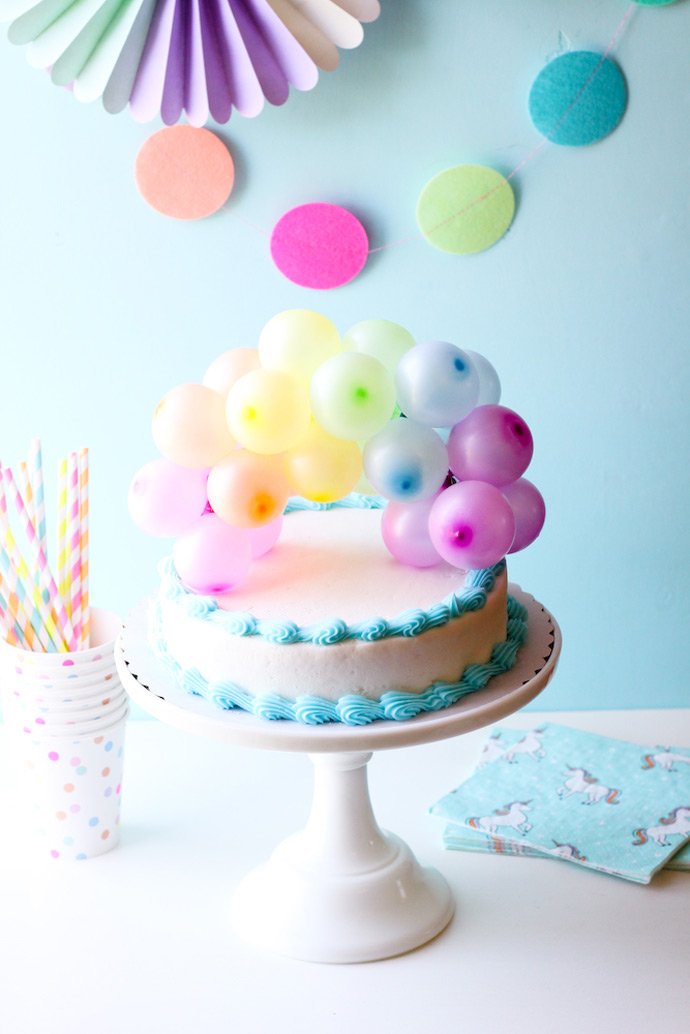 DIY Rainbow Balloon Cake Topper