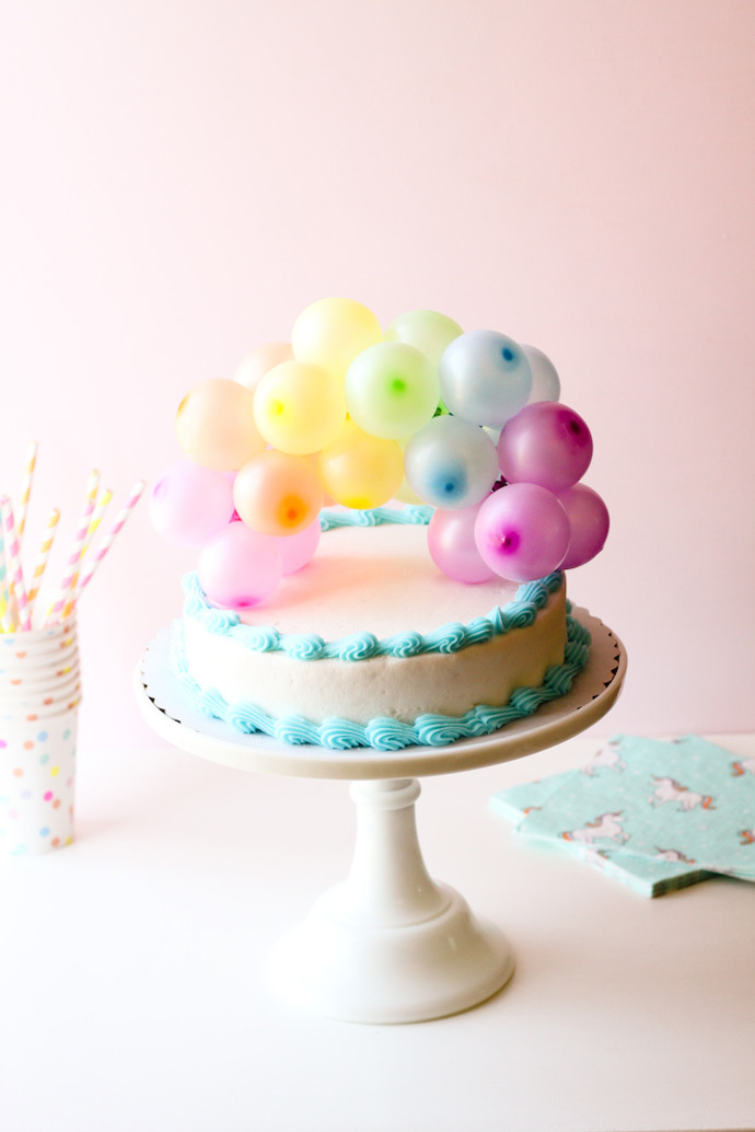 DIY Rainbow Balloon Cake Topper