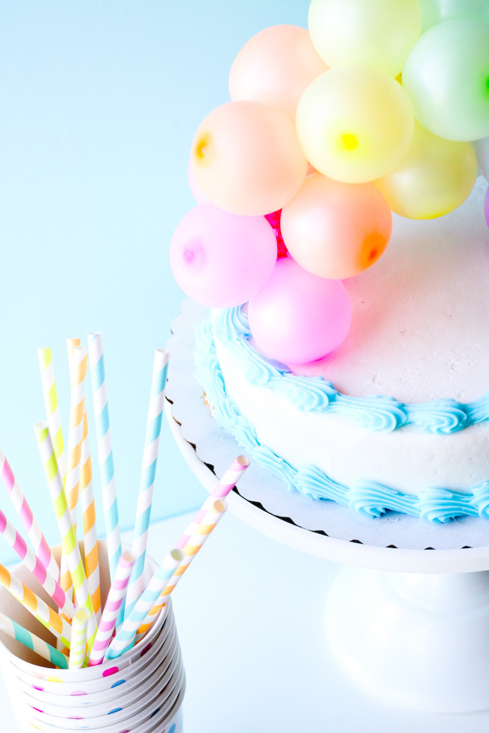 DIY Rainbow Balloon Cake Topper