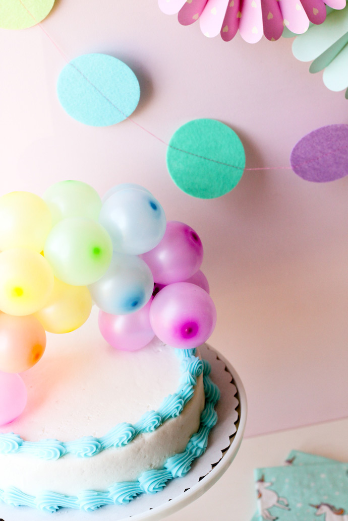 DIY Rainbow Balloon Cake Topper