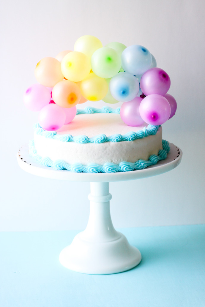 DIY Rainbow Balloon Cake Topper