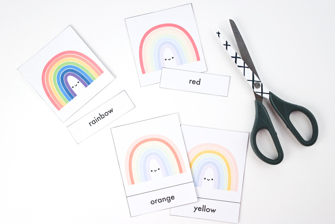 Printable Rainbow Color Matching Cards