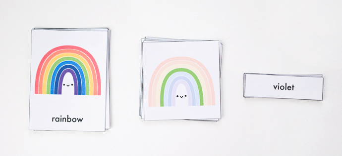 Printable Rainbow Color Matching Cards