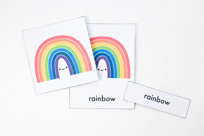 Printable Rainbow Color Matching Cards