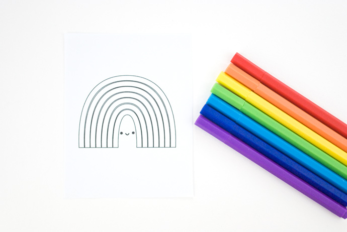 Printable Rainbow Color Matching Cards