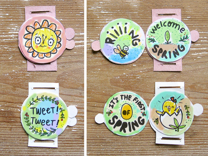 DIY Greeting Card Watches for Spring