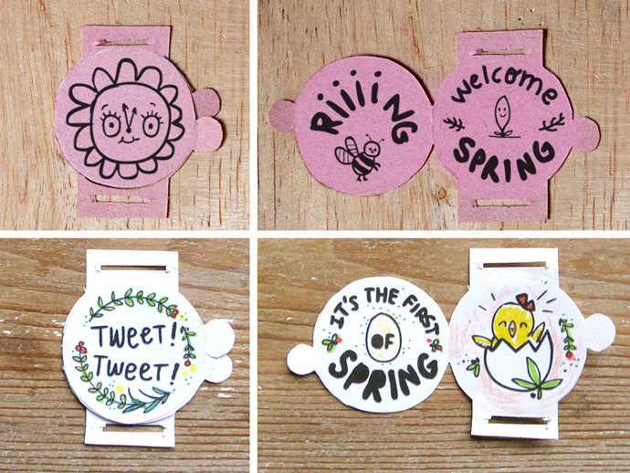 DIY Greeting Card Watches for Spring