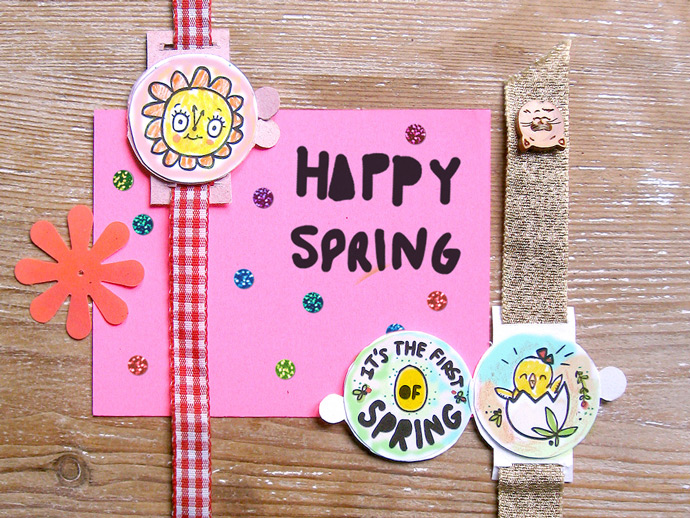 DIY Greeting Card Watches for Spring