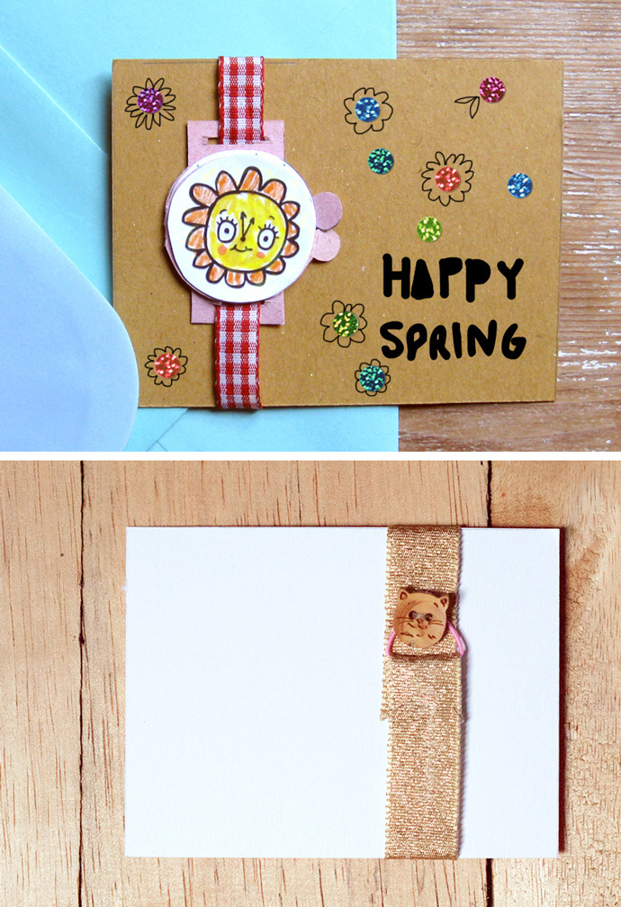 DIY Greeting Card Watches for Spring