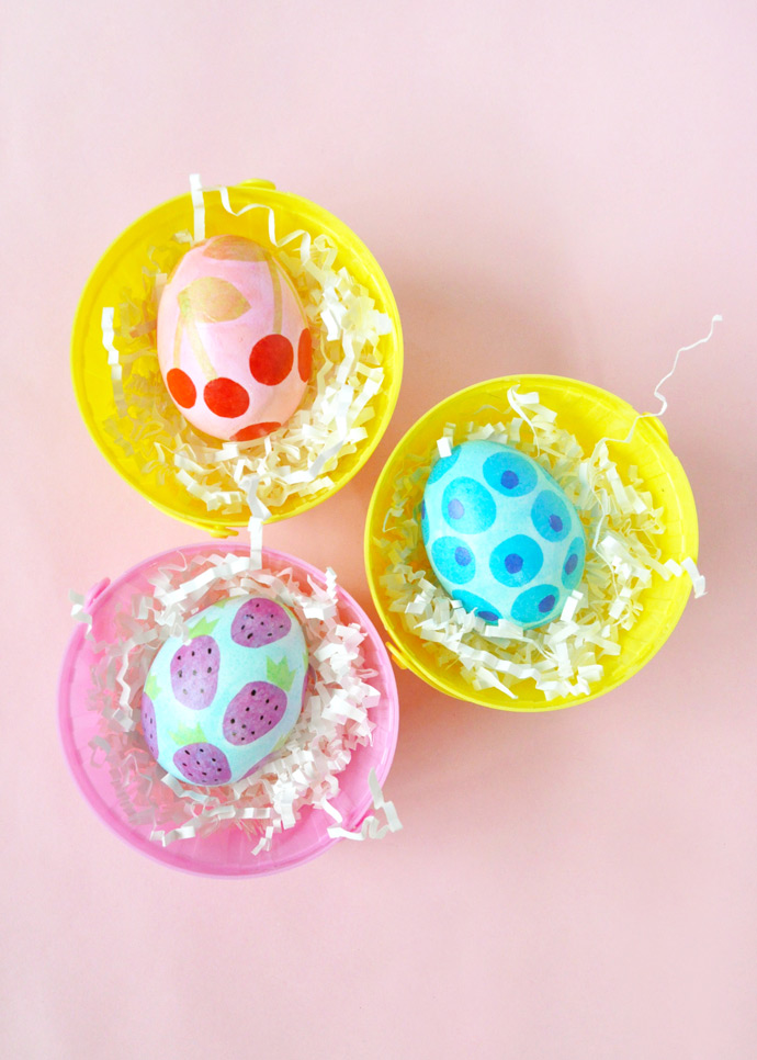 Decoupage Fruit Easter Eggs