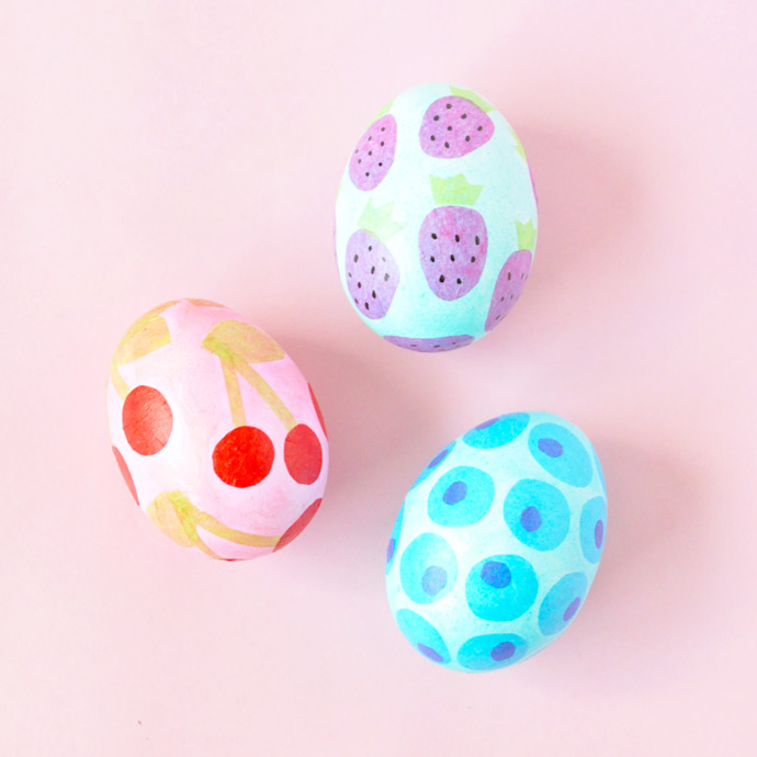 Decoupage Fruit Easter Eggs