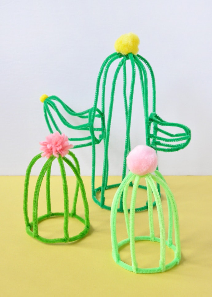 3D Pipe Cleaner Garden Art on Canvas - Make and Takes