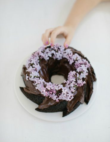 Chocolate Cake with Flowers