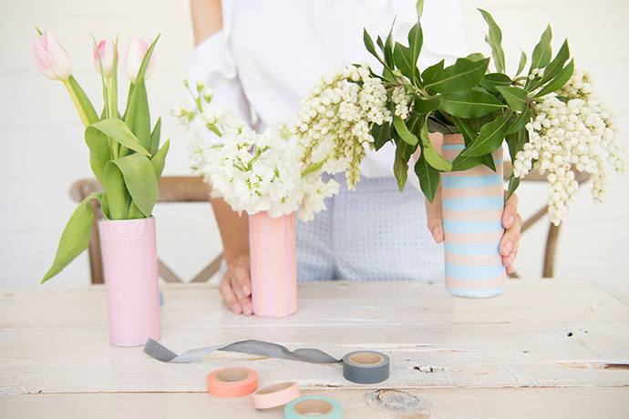 DIY Recycled Can Vases