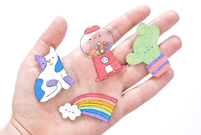 Kawaii Shrink Plastic Badges