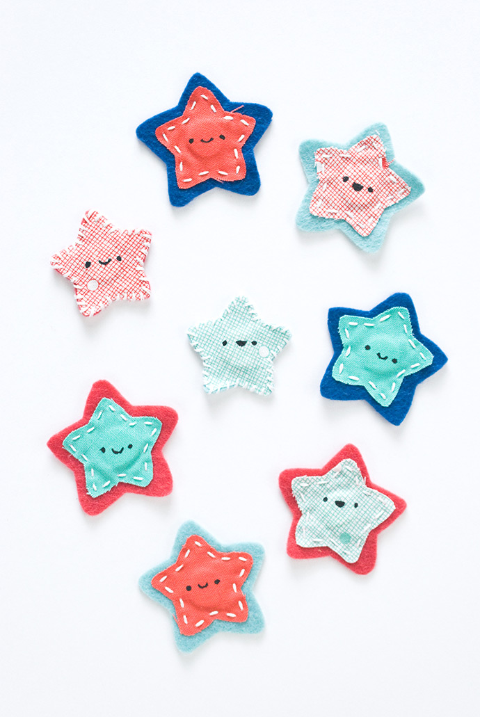 Smiling Star Felt Magnets