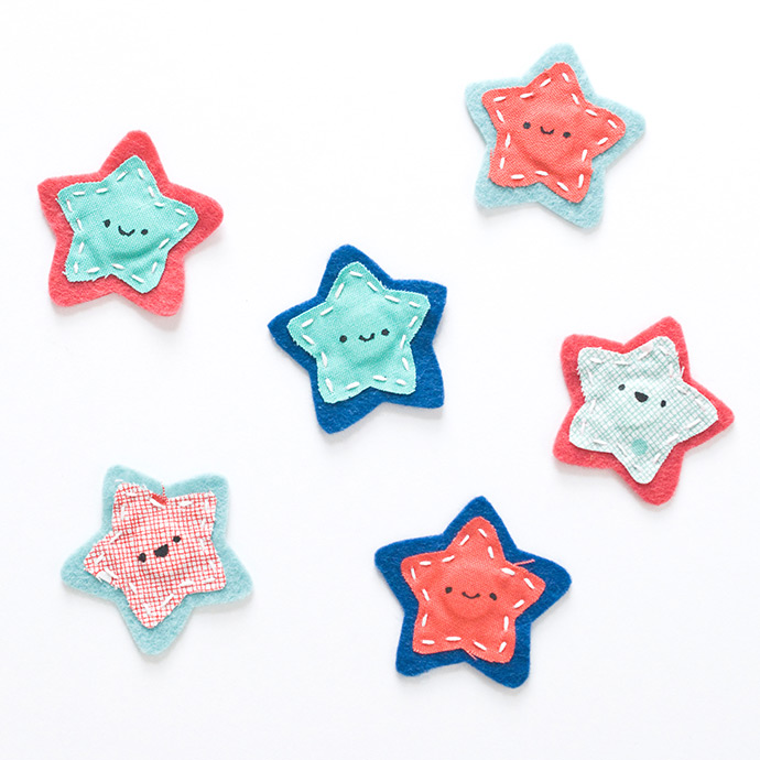 Smiling Star Felt Magnets