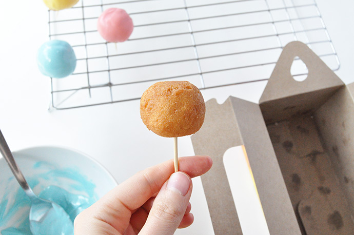 Chocolate-Dipped Donut Hole Cake