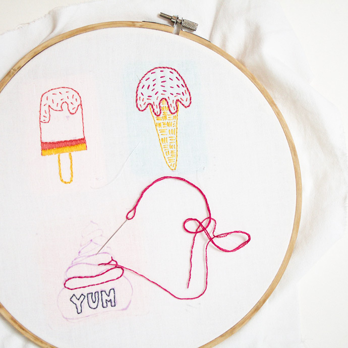 Ice Cream Embroidery Patches