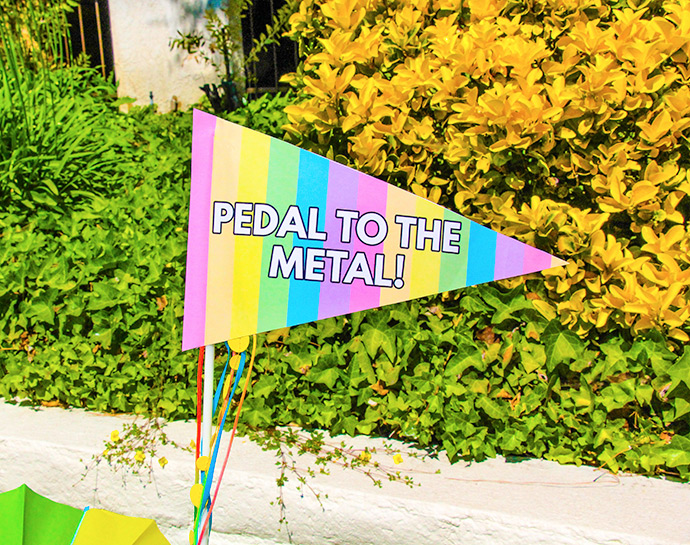 Printable Rainbow Bike Flags