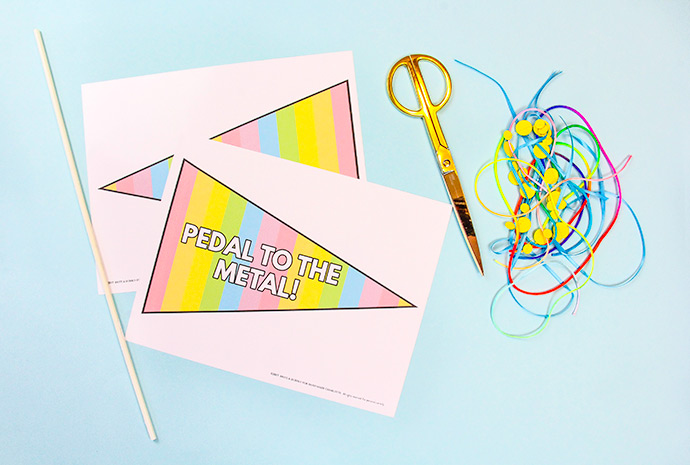 Printable Rainbow Bike Flags