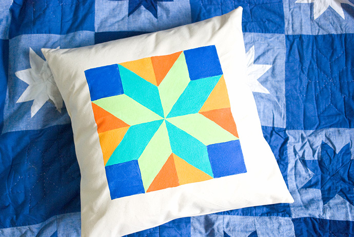 Painted Quilt Block Pillows