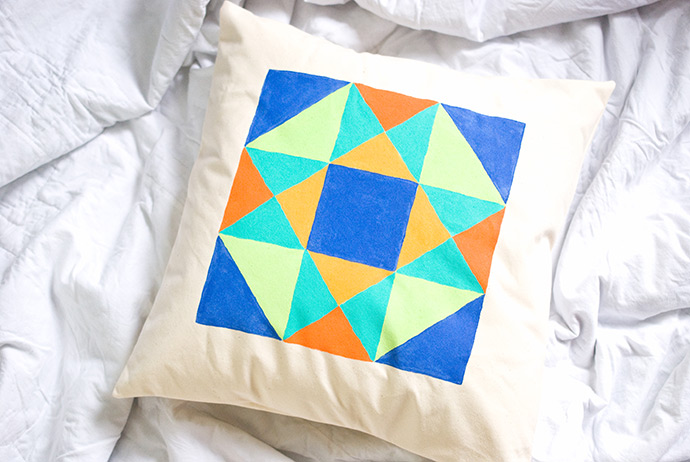 Painted Quilt Block Pillows