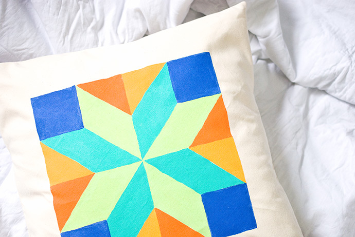 Painted Quilt Block Pillows