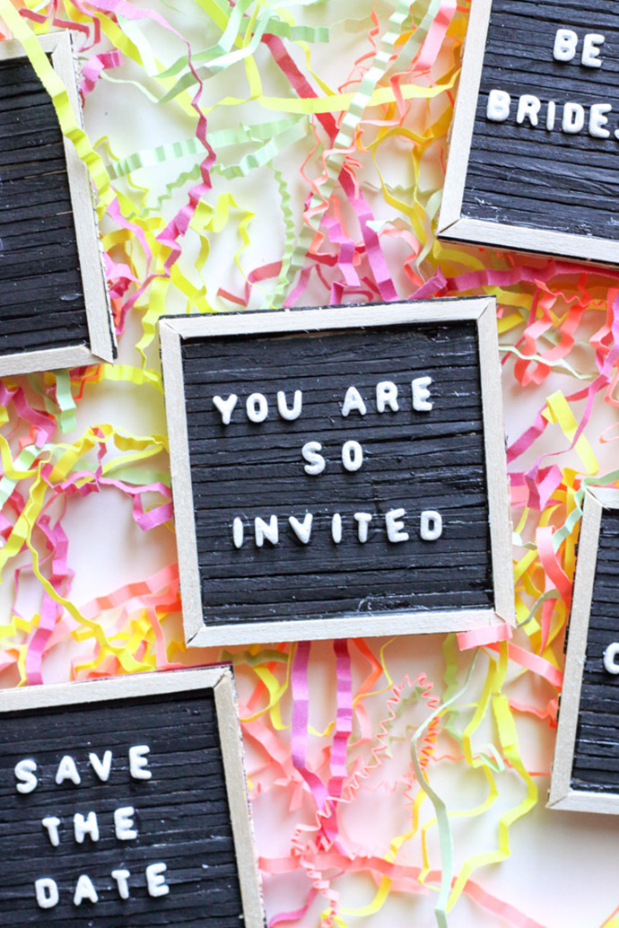 Mini Letter Board Invitations