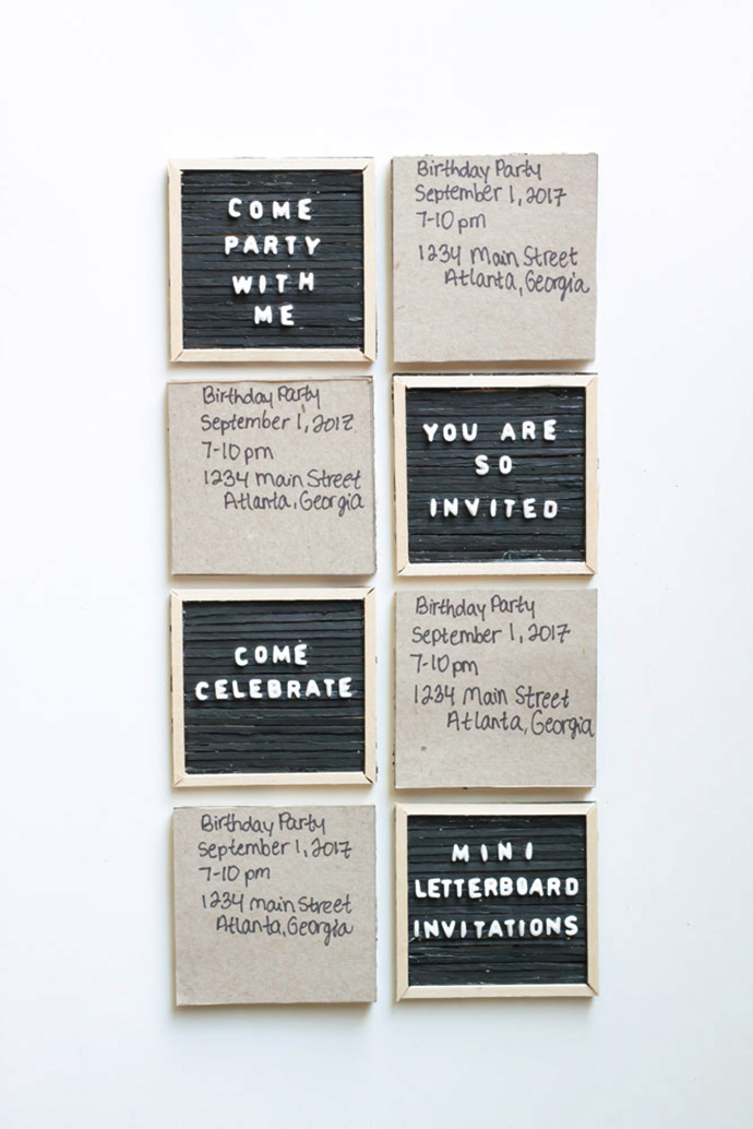 Mini Letter Board Invitations