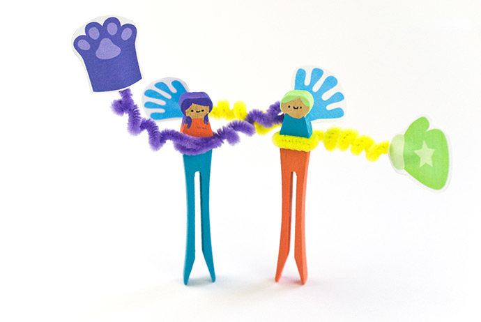 Wacky Arm Clothespin Dolls