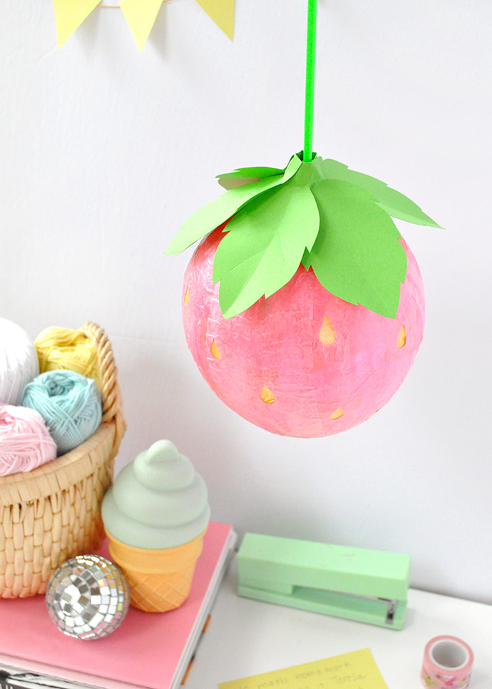 Mod Podge Strawberry Lantern