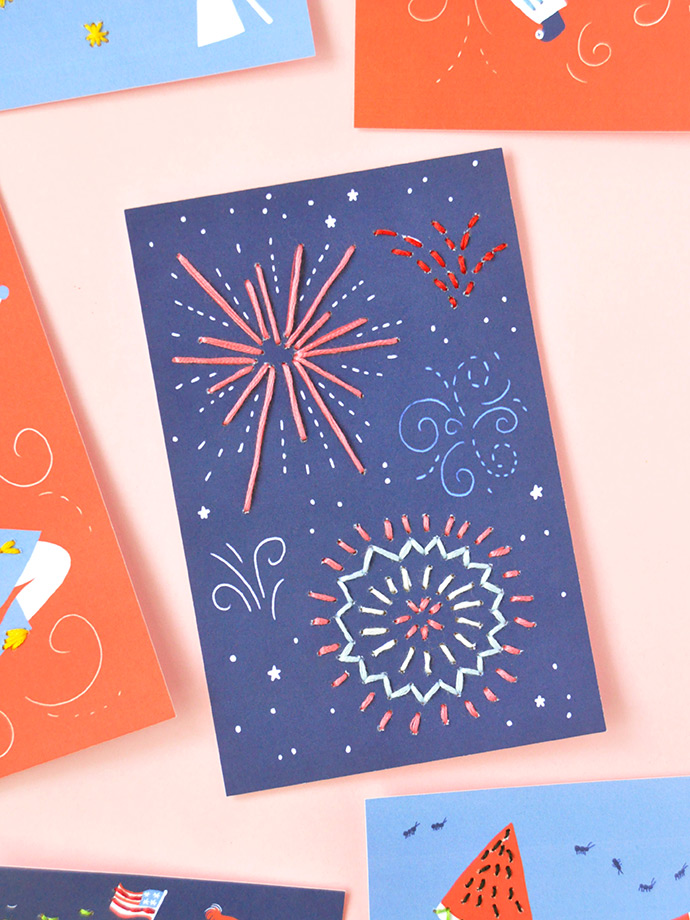 4th of July Stitching Cards