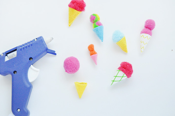 Pom Pom Ice Cream Necklaces