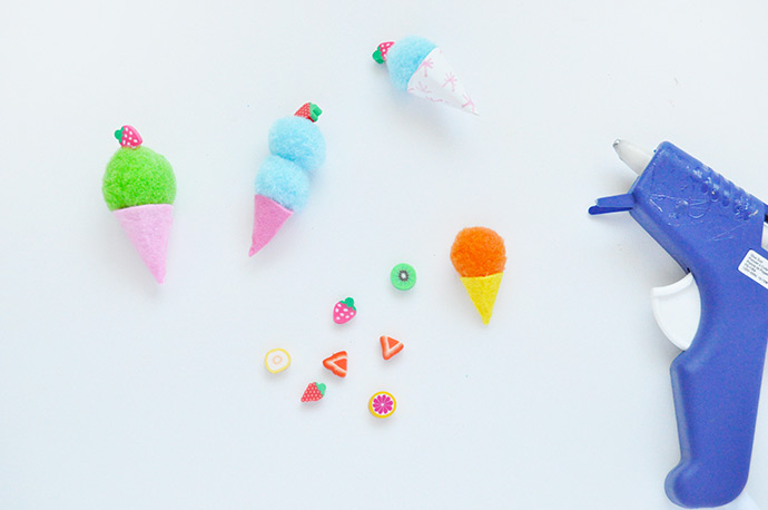 Pom Pom Ice Cream Necklaces