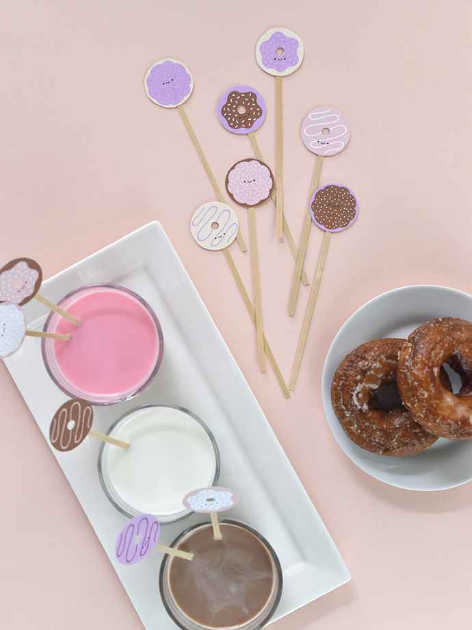 Printable Donut Drink Stirrers