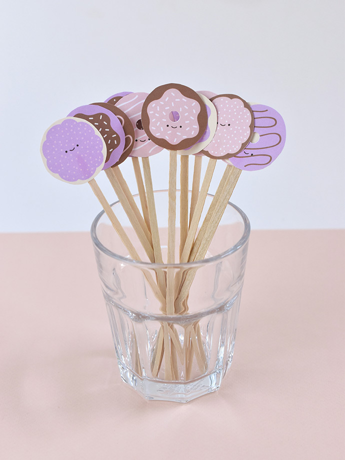 Printable Donut Drink Stirrers