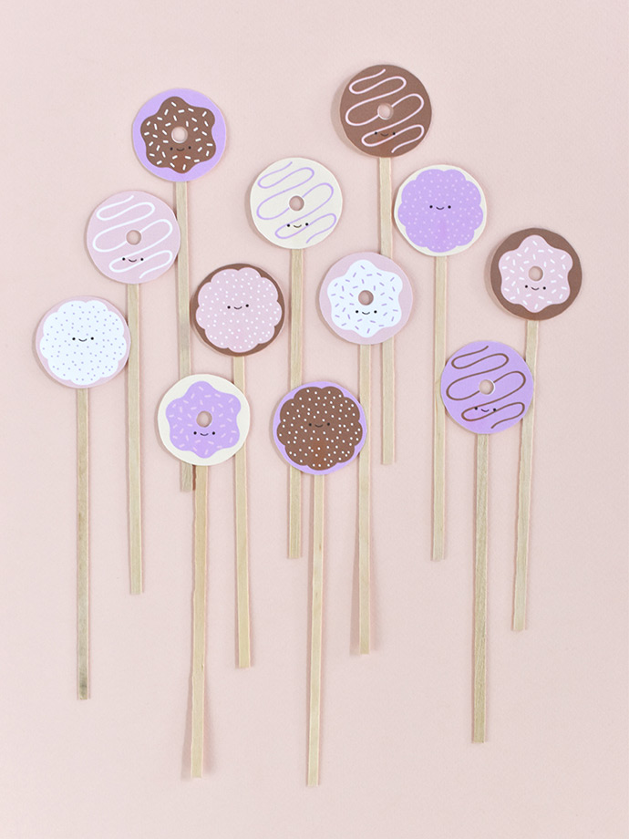 Printable Donut Drink Stirrers