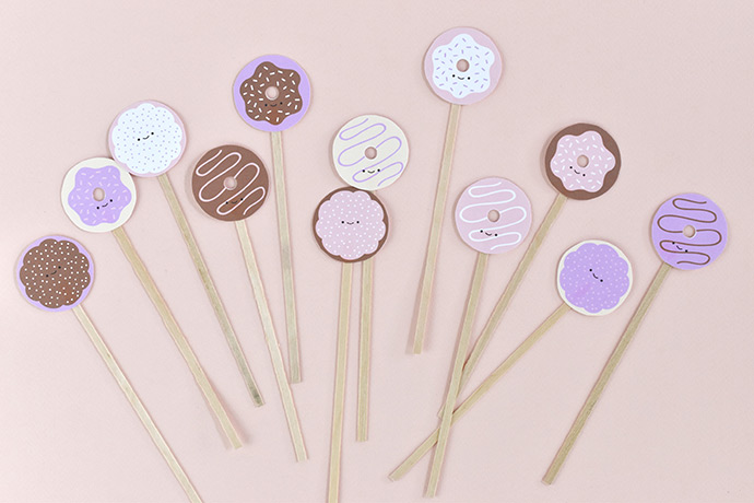 Printable Donut Drink Stirrers