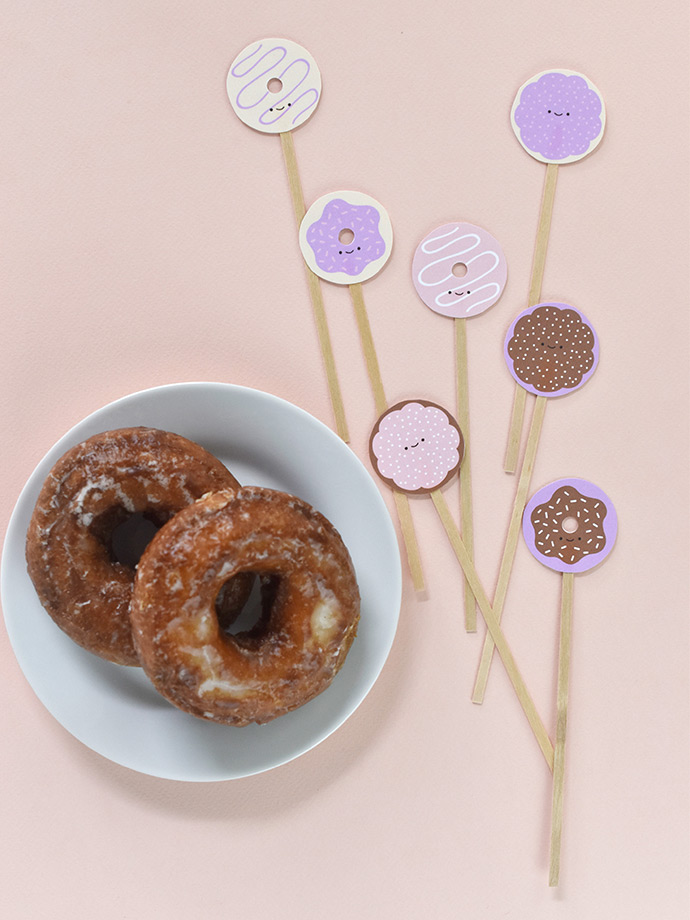 Printable Donut Drink Stirrers