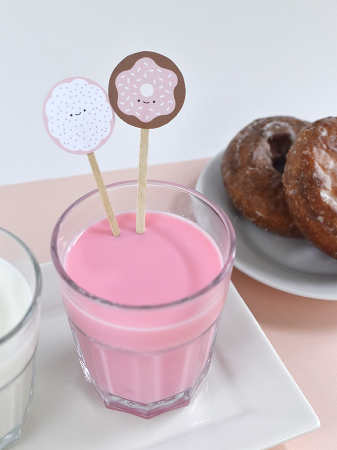 Printable Donut Drink Stirrers