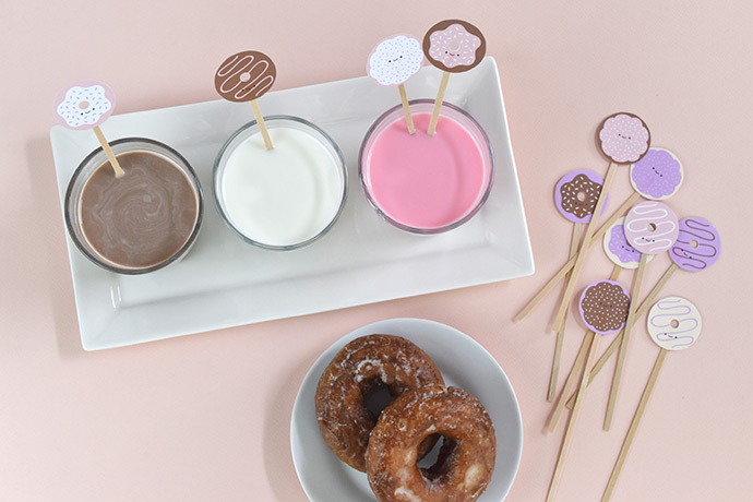 Printable Donut Drink Stirrers