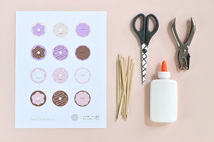 Printable Donut Drink Stirrers