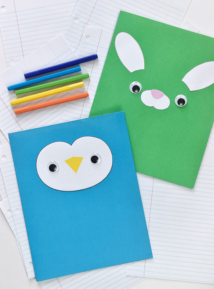 Animal Face Pocket Folders