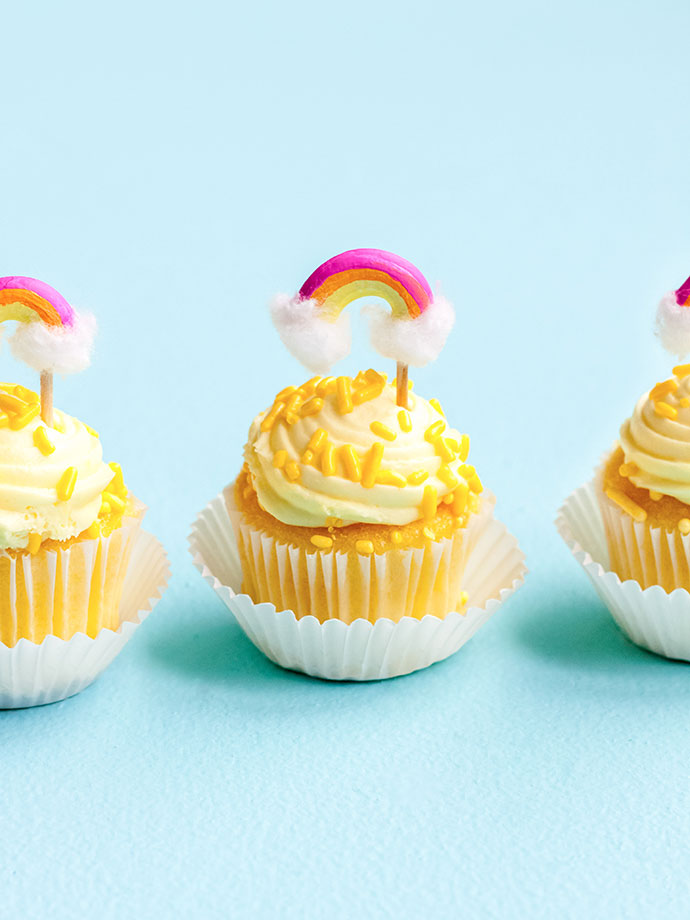 Macaroni Rainbow Cupcake Toppers