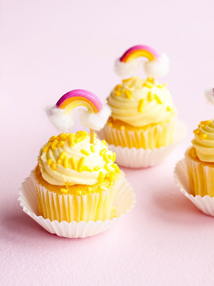 Macaroni Rainbow Cupcake Toppers