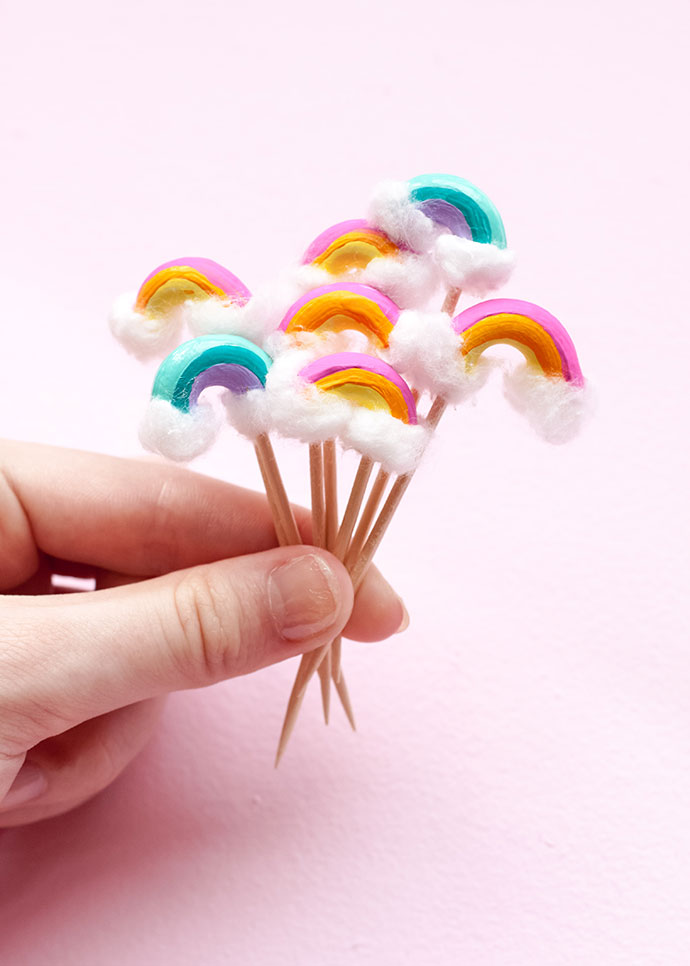 Macaroni Rainbow Cupcake Toppers